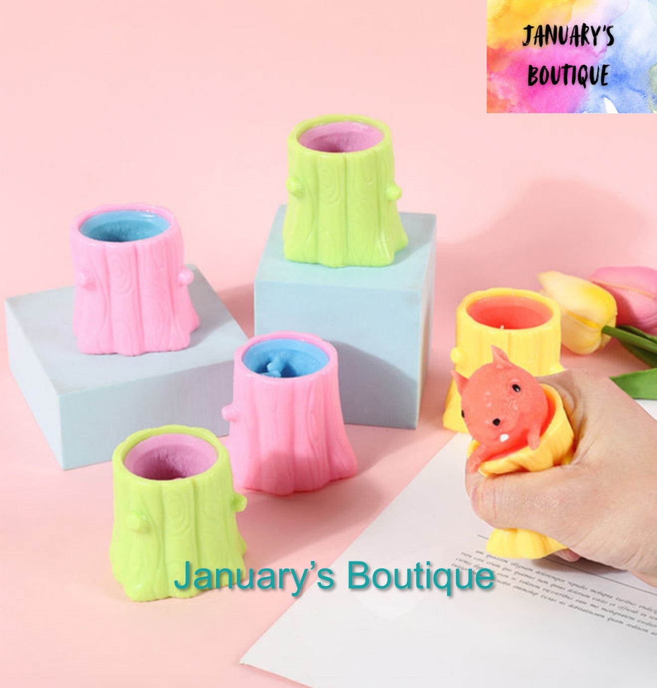 Tree Pop-up Squirrel Toy- Ships random