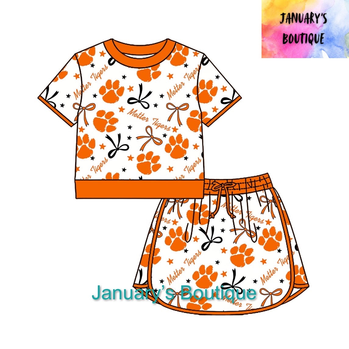 Girl’s Metter Tigers Skorts Set
