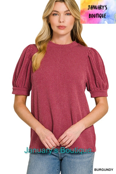 Women’s Ribbed Burgundy Top