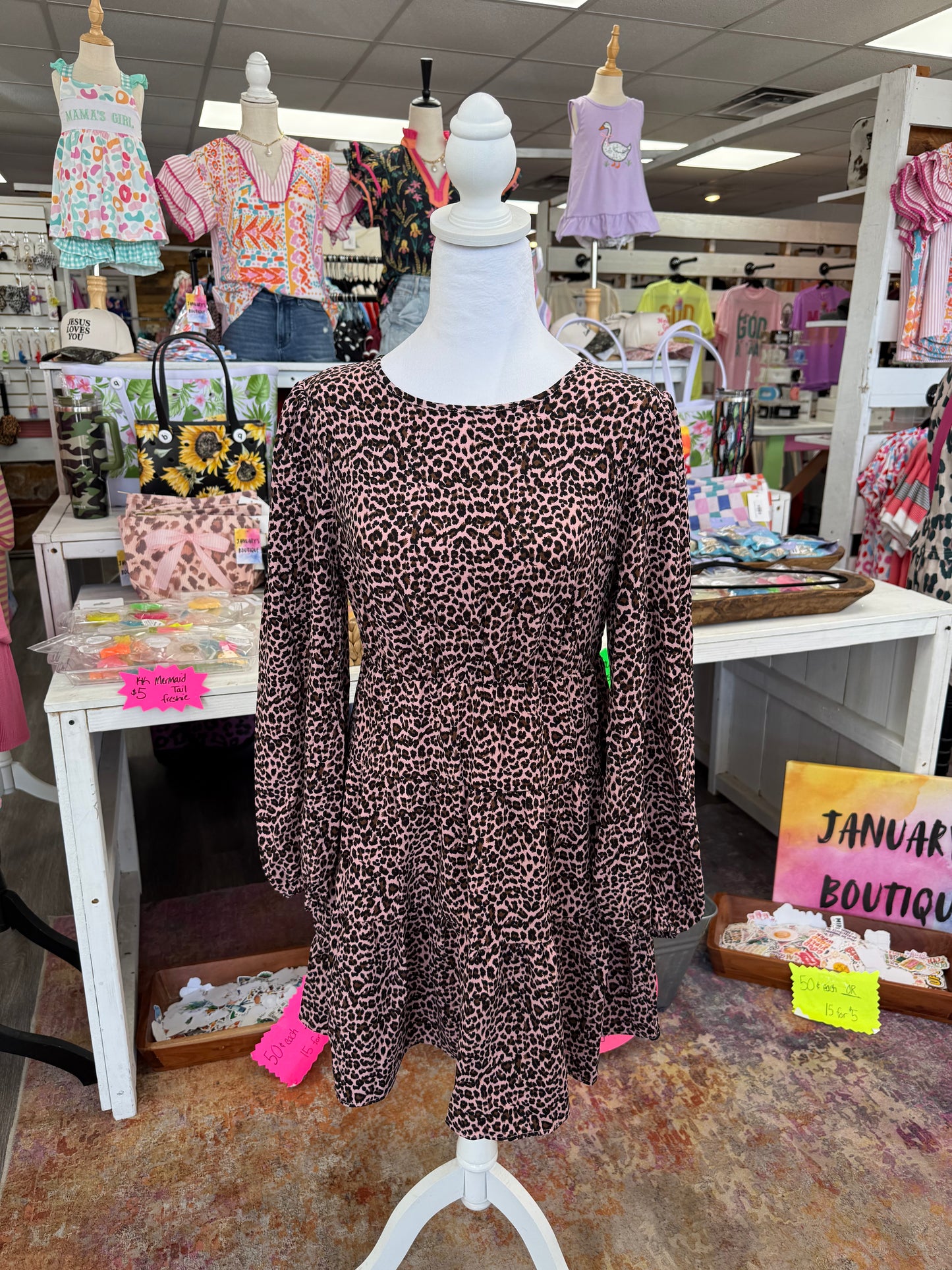 Women’s Leopard Long Sleeve Dress