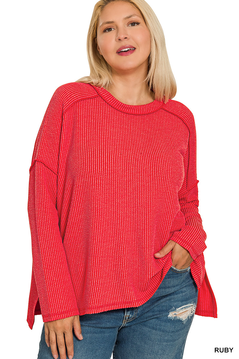 Women’s Plus Ruby Ribbed Top