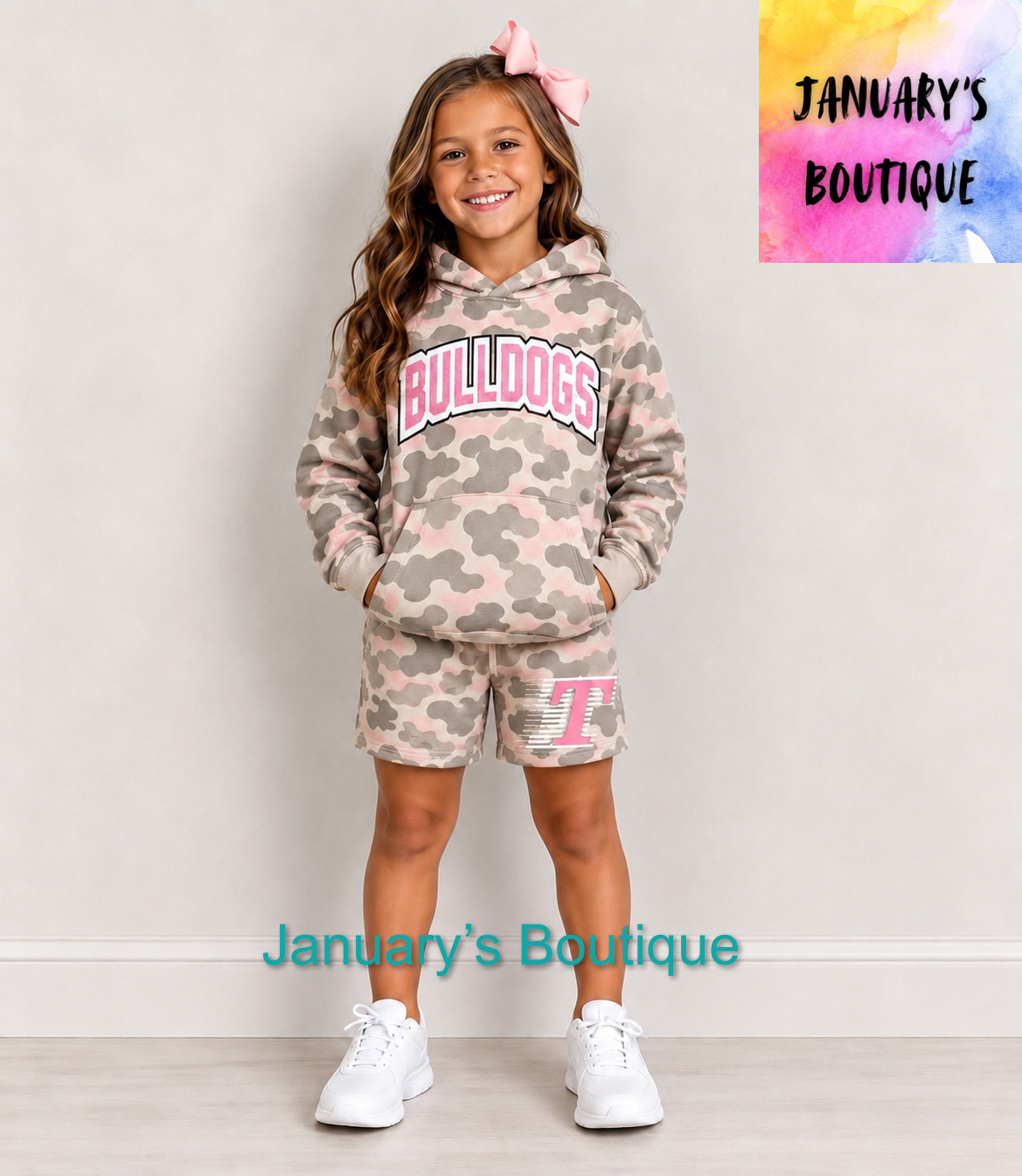Girl’s Toombs Camo Pink Shorts Set