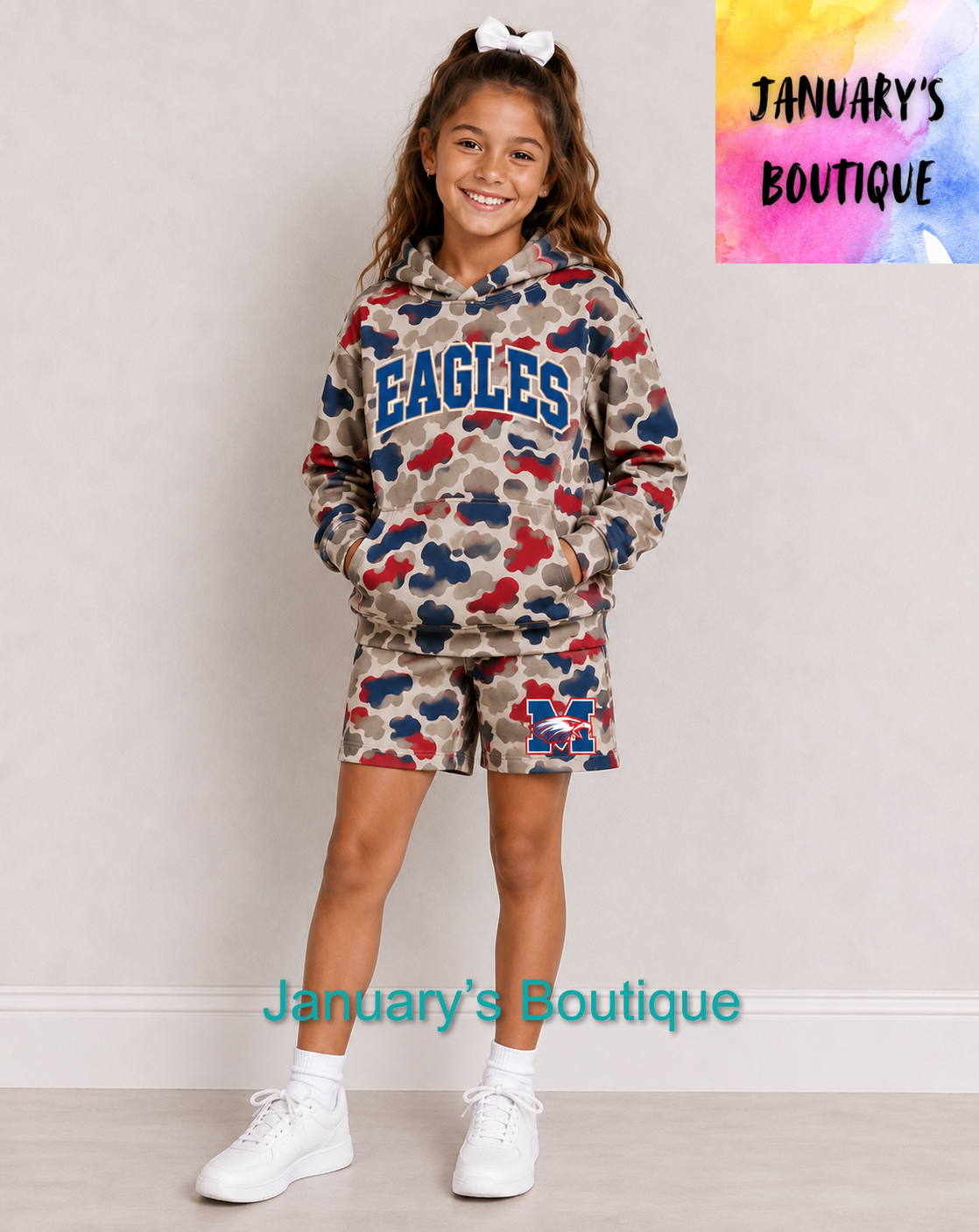 PREORDER: Girl’s Montgomery County Camo Shorts Set