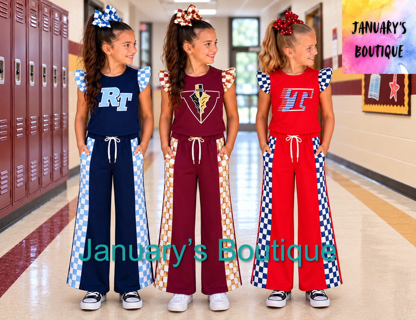 PREORDER Checked School Spirit Pant Sets