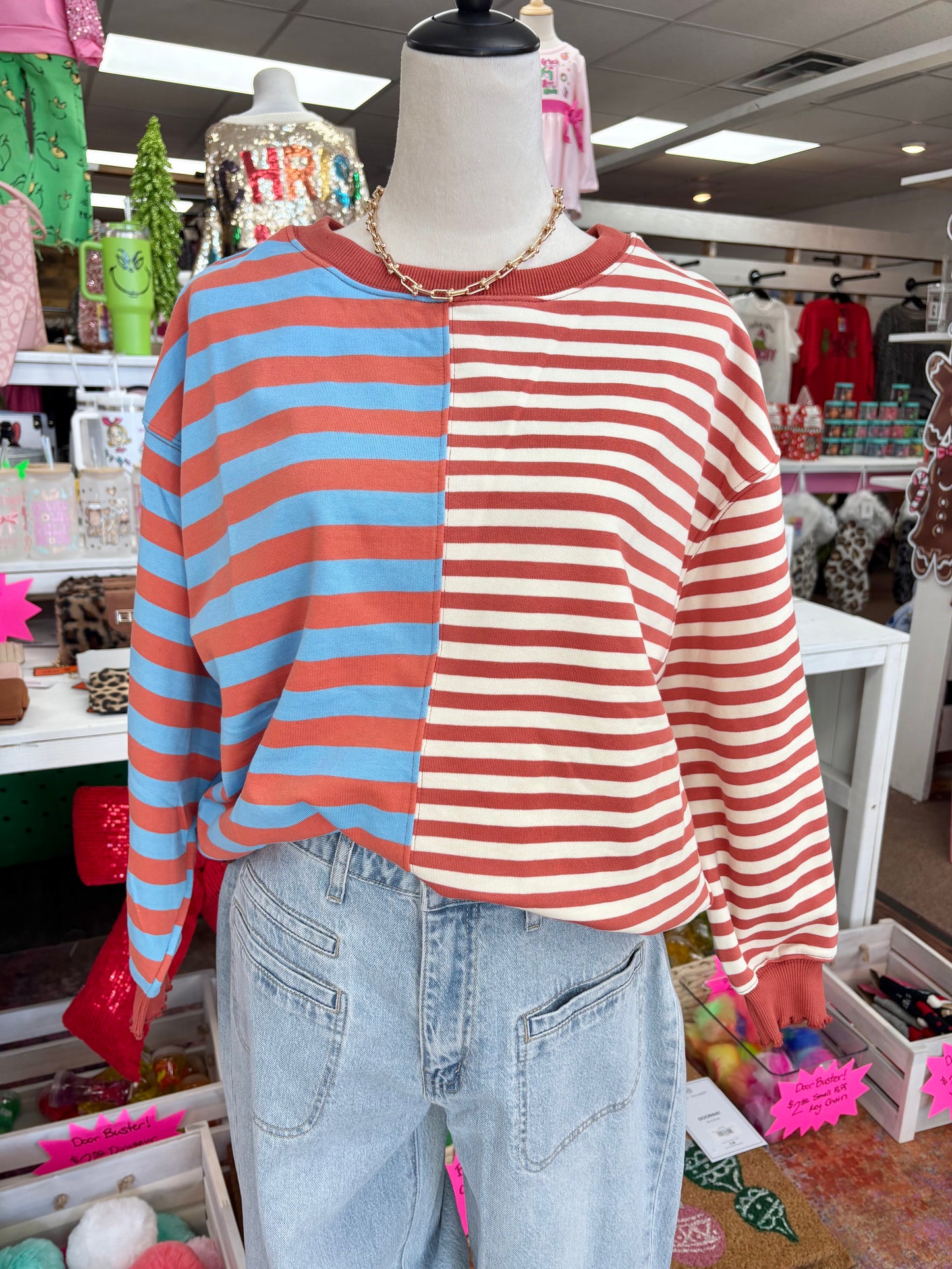 Women’s Rust Striped Top