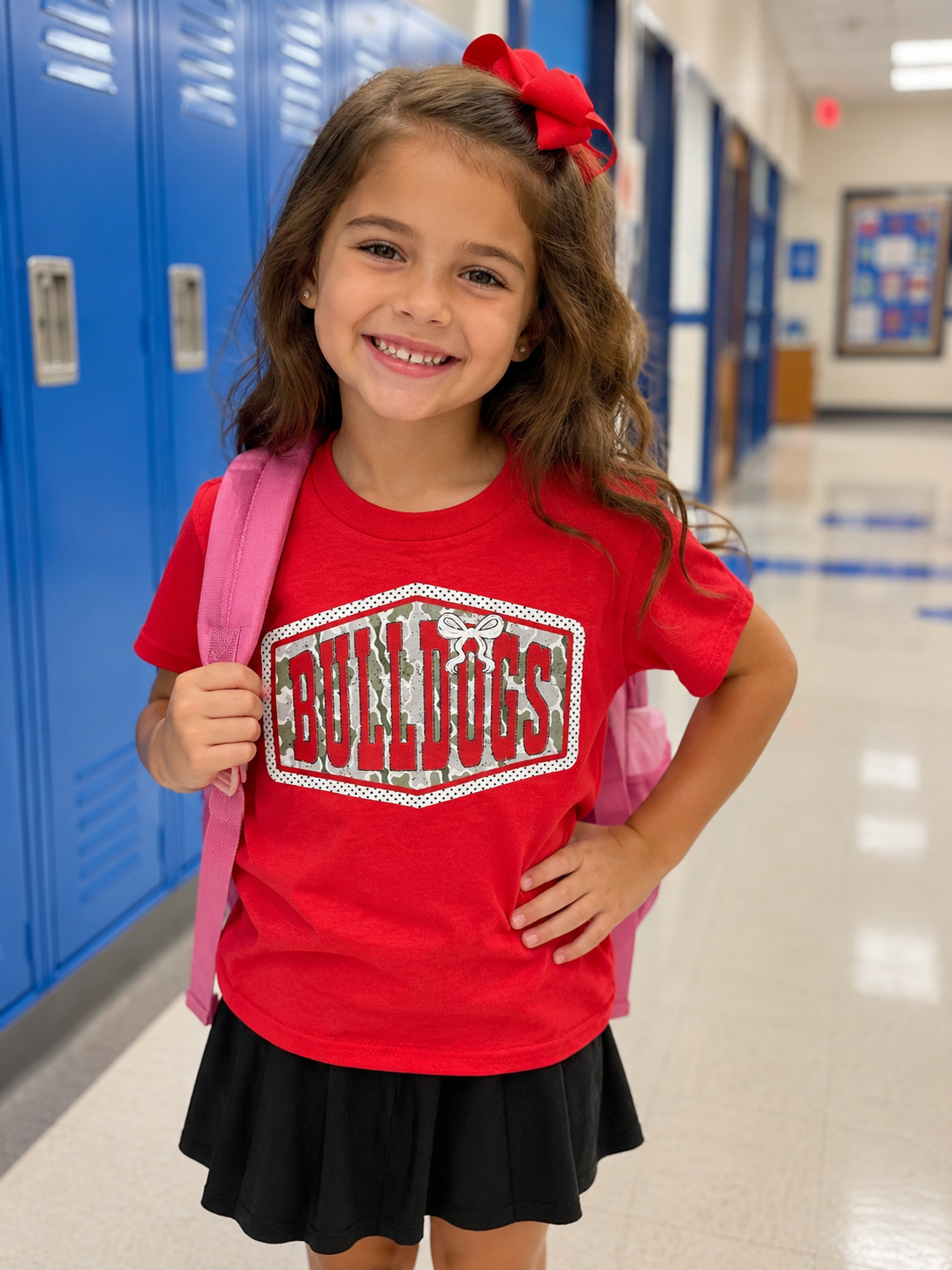 Toddler Girl’s Red BULLDOGS Camo T-shirt