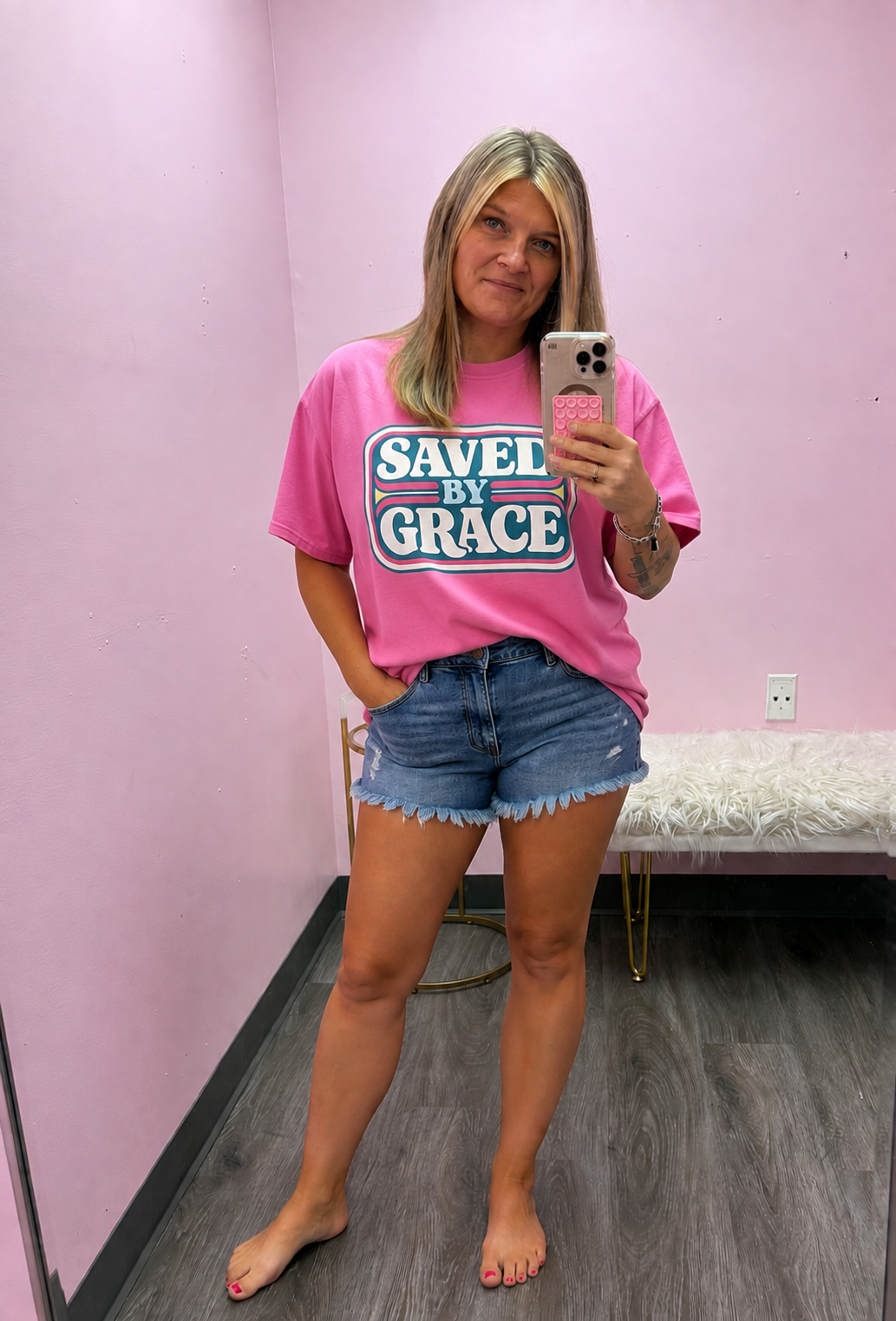 Women’s Saved By Grace Comfort Colors T-shirt
