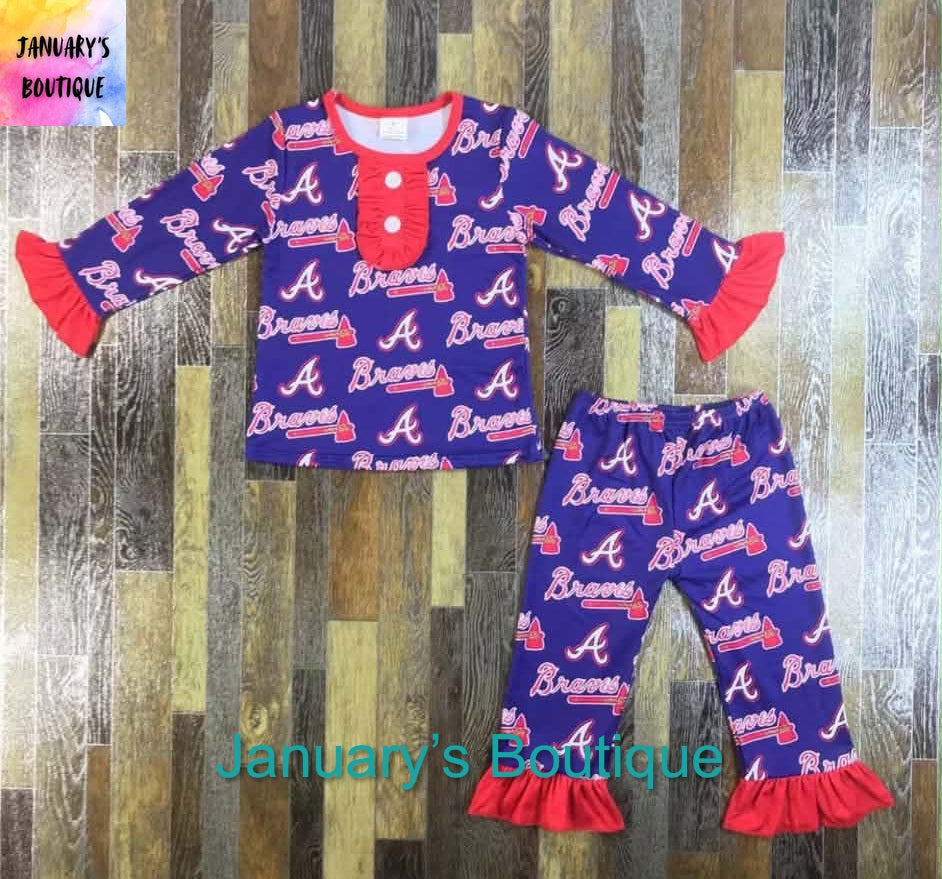 Girl’s Braves Pajamas Set
