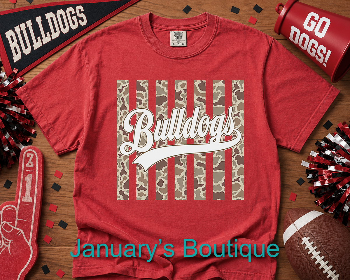 Kid’s Bulldogs Red With Camo T-shirt