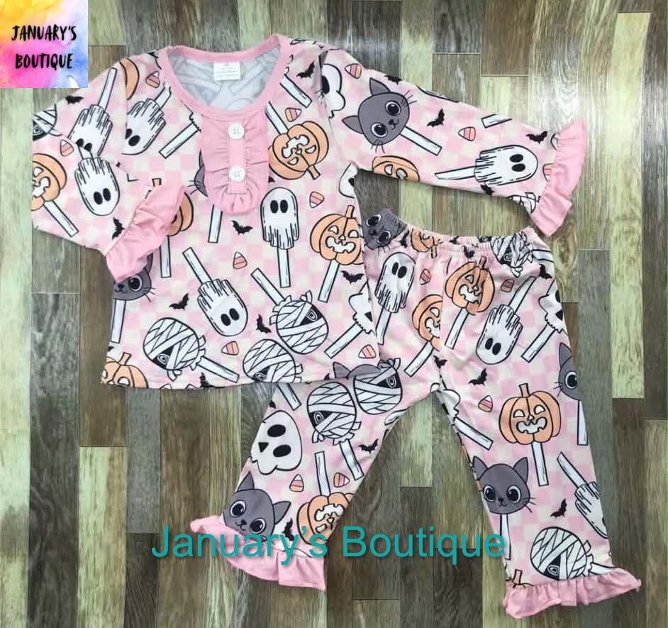 Girl’s Pink Halloween Pajamas