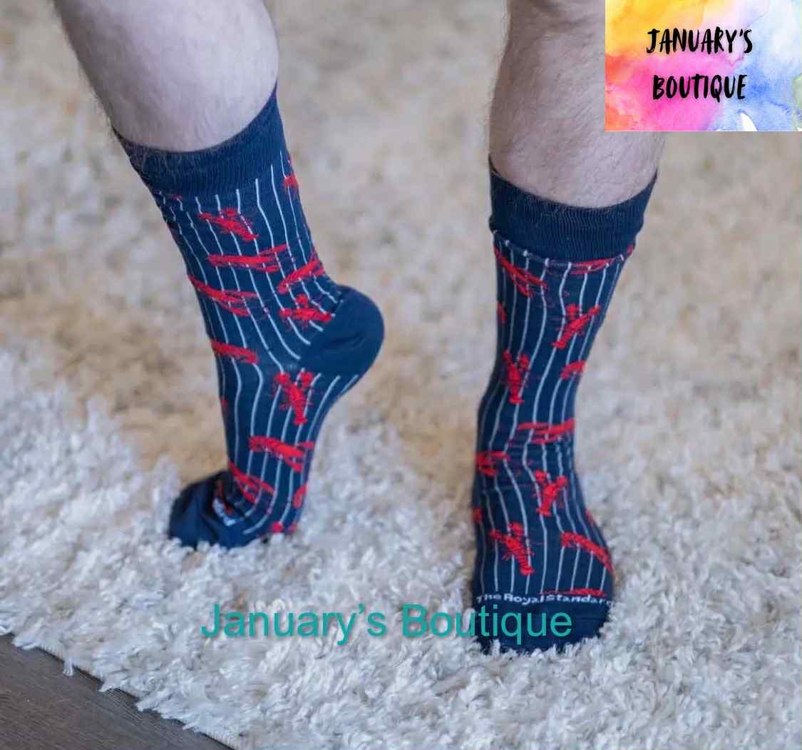 Men's Let's Get Cray Socks Navy/Red/White One Size