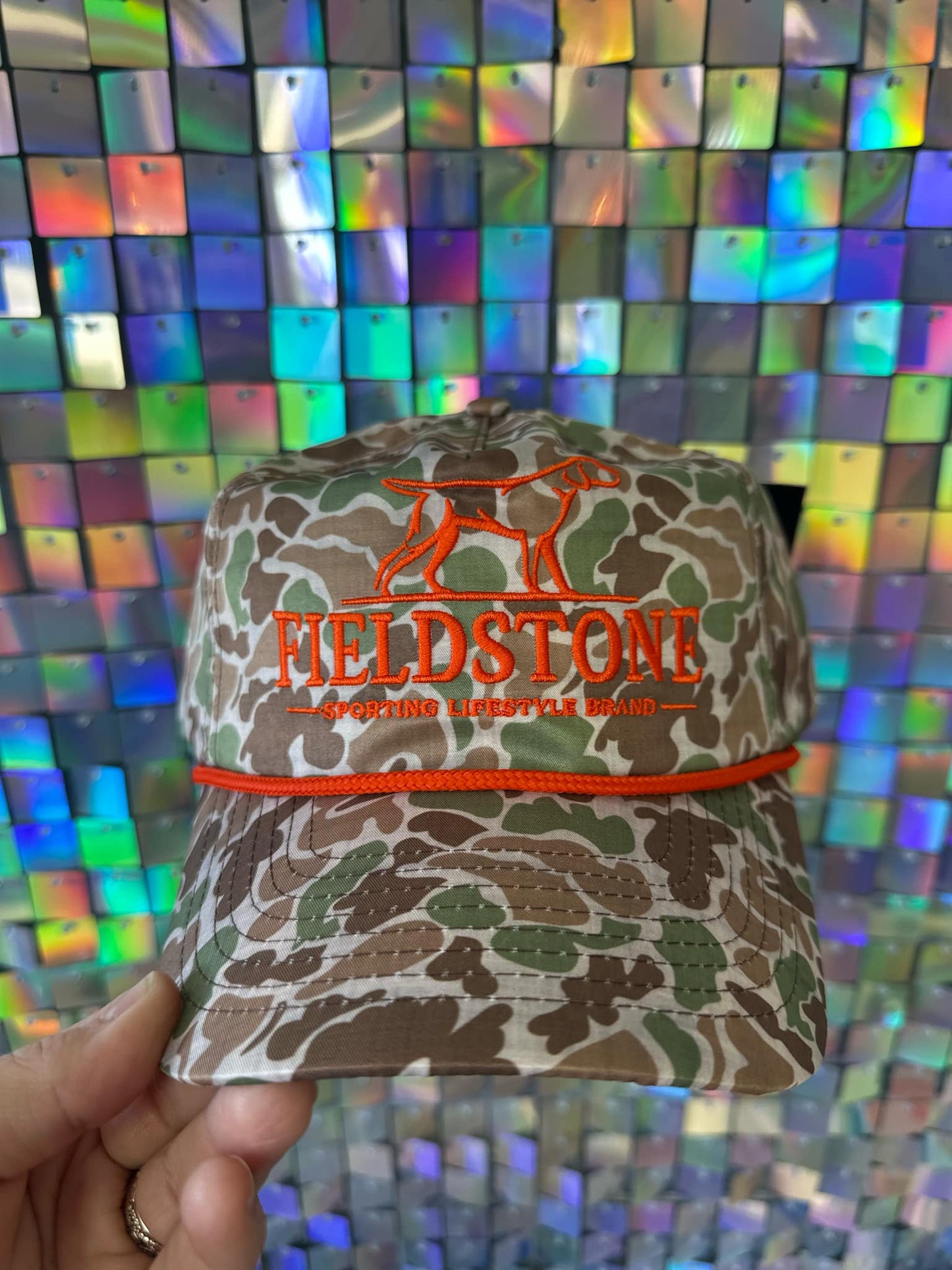 Men's Fieldstone Camo With Orange Hat