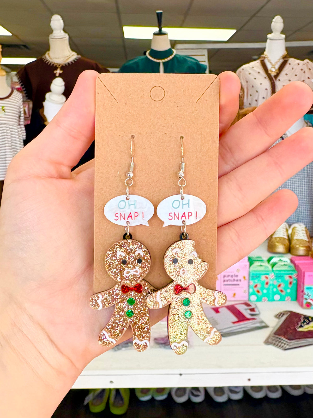 KK Christmas Oh Snap Gingerbread Earrings