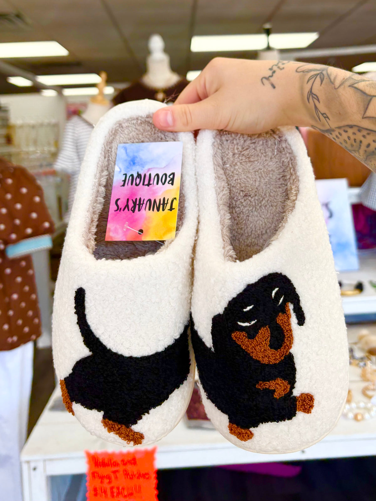KK Dachshund Fleece Slippers