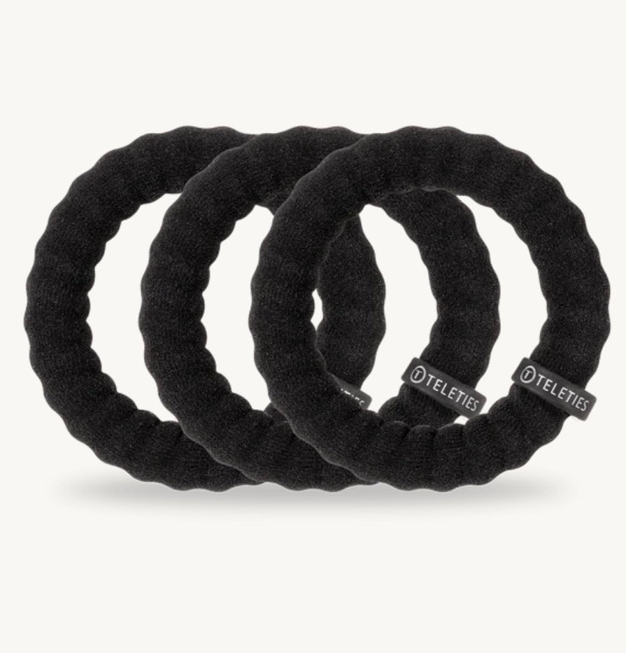 KK Jet Black Large Nylon Hair Ties