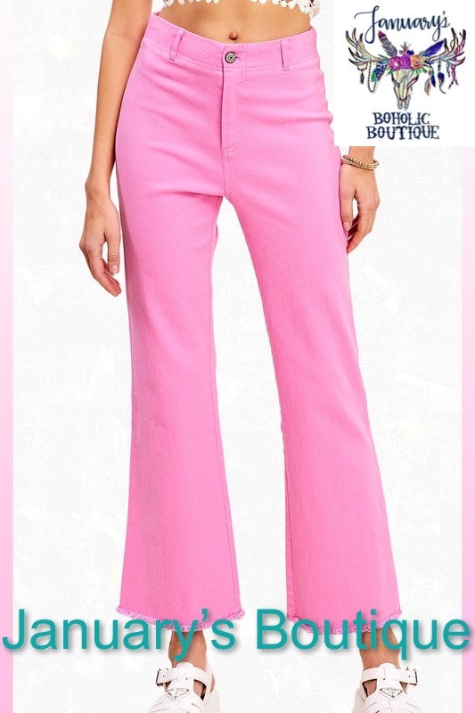 Soft Washed Stretchy High Waisted Flare Pants