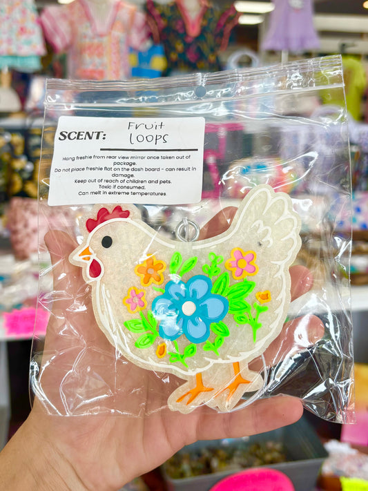 KK Floral Chicken Car Freshie (Fruit Loops)