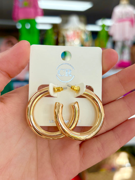 KK Small Shiny Gold Hoops