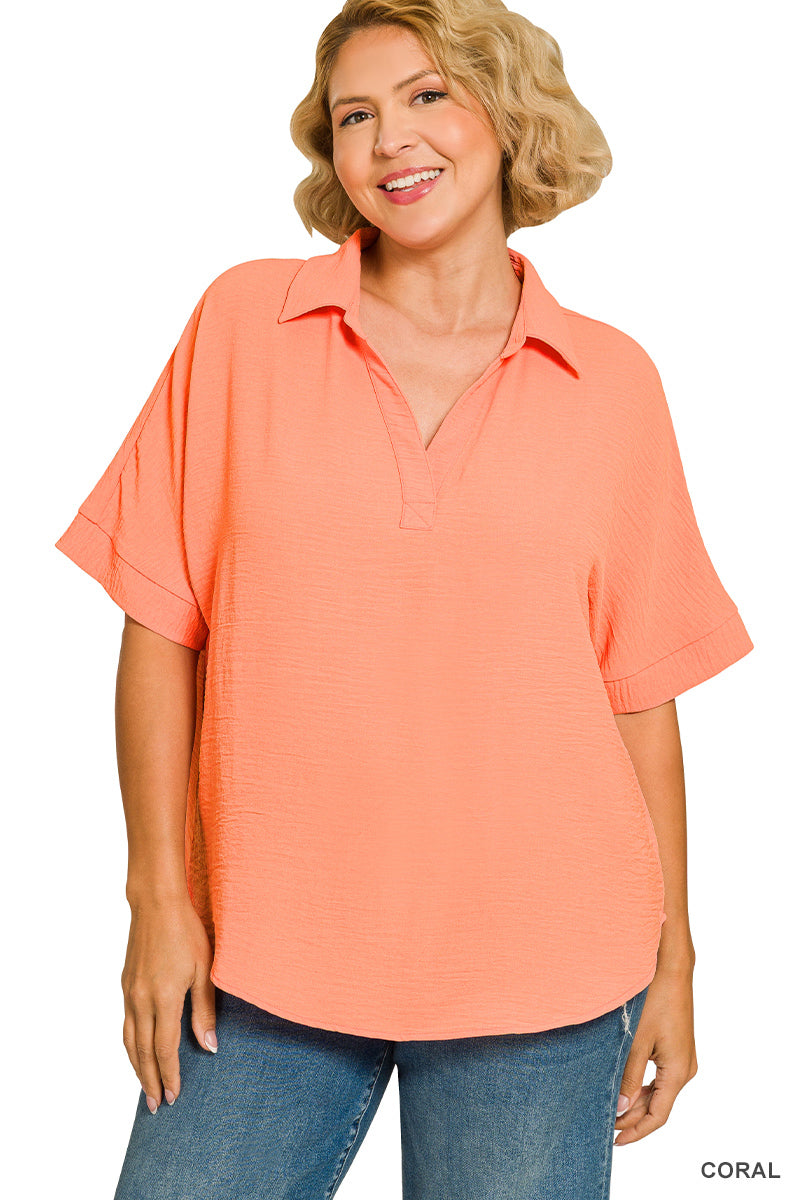 Women’s Plus Coral Airflow Top