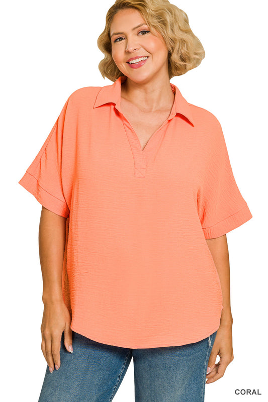 Women’s Plus Coral Airflow Top