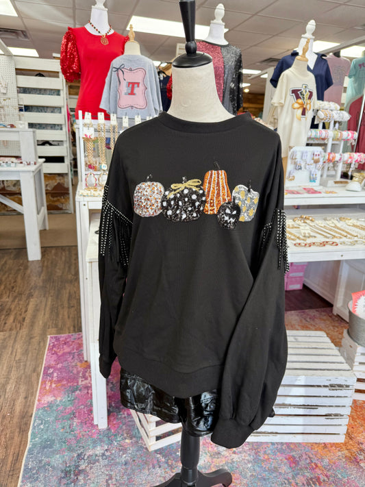 Women’s Sequin Pumpkin Top