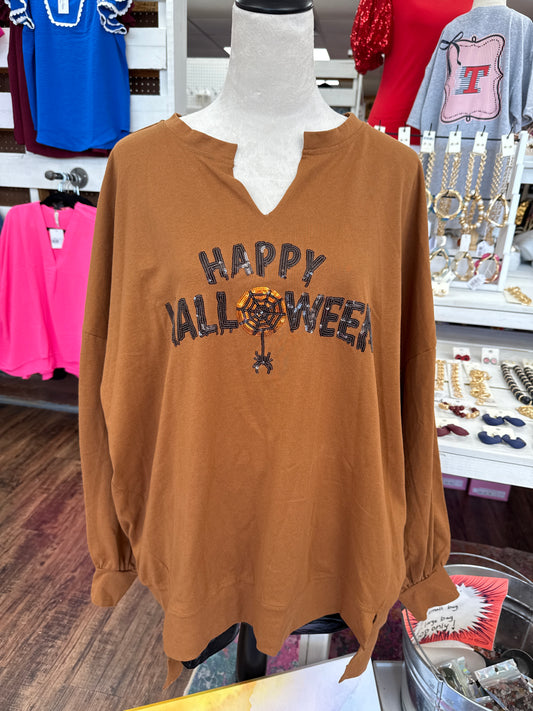 Women’s HAPPY HALLOWEEN Sequin Top