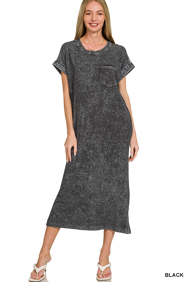 Women’s Black Acid Washed Dress