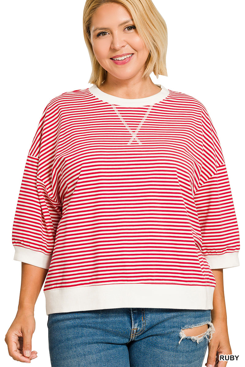 Women’s Plus Ruby Striped Pullover