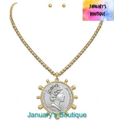 Gold & Silver Coin Necklace