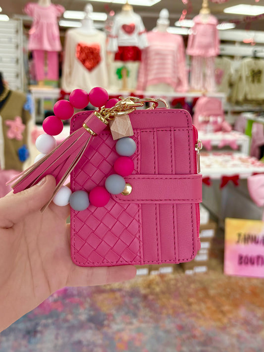 KK Pink Textured Wallet Wristlet