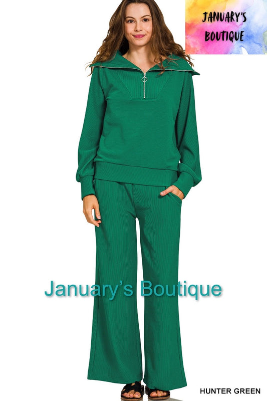 Women’s Hunter Green Scuba Pants Set