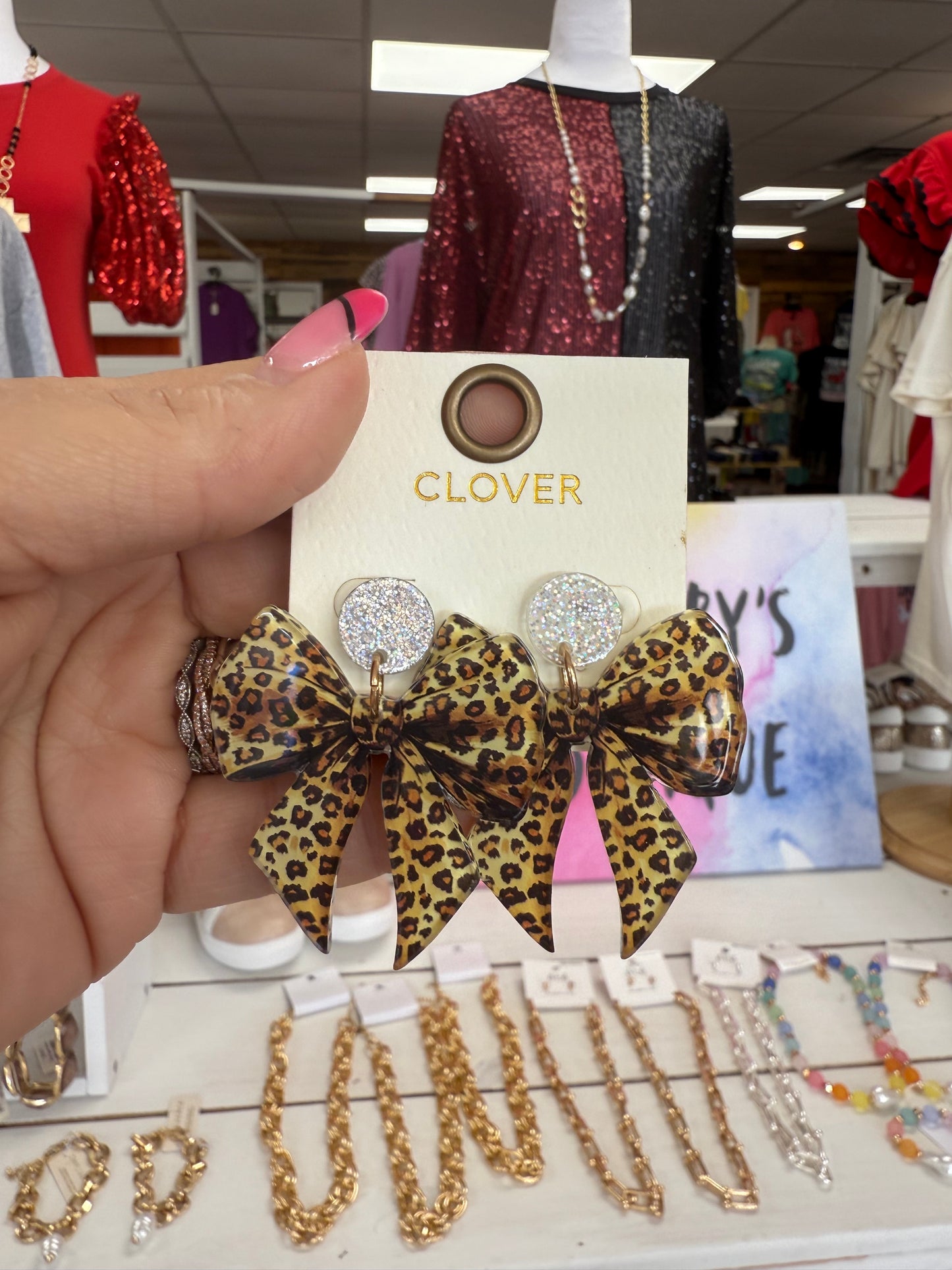 Leopard Bow Earrings