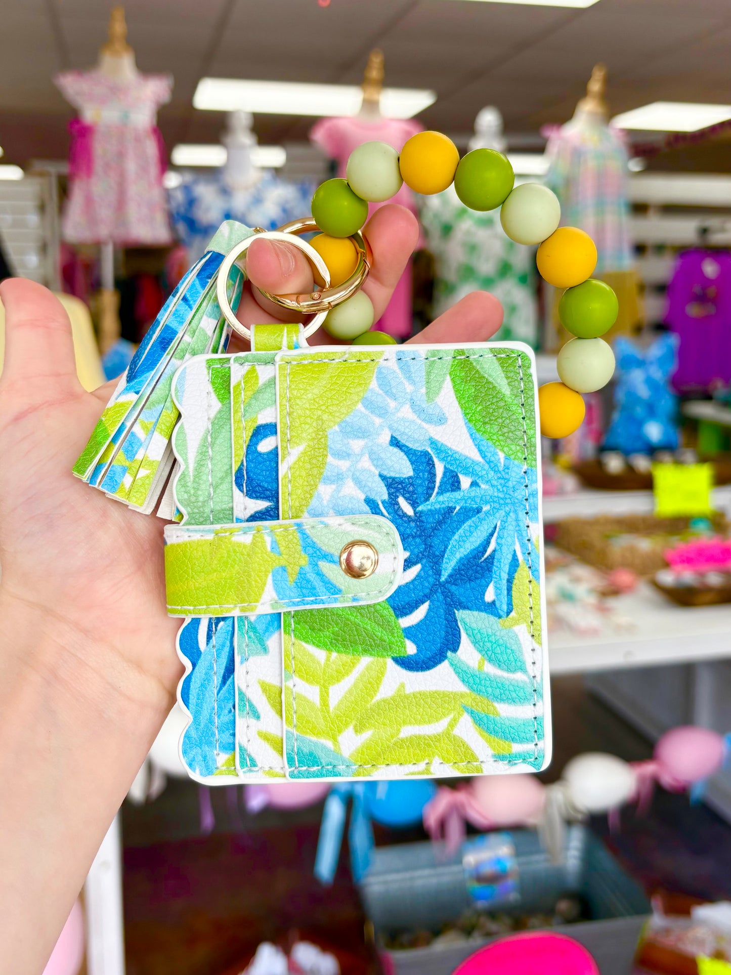 KK Green/Blue Forest Wallet Wristlet