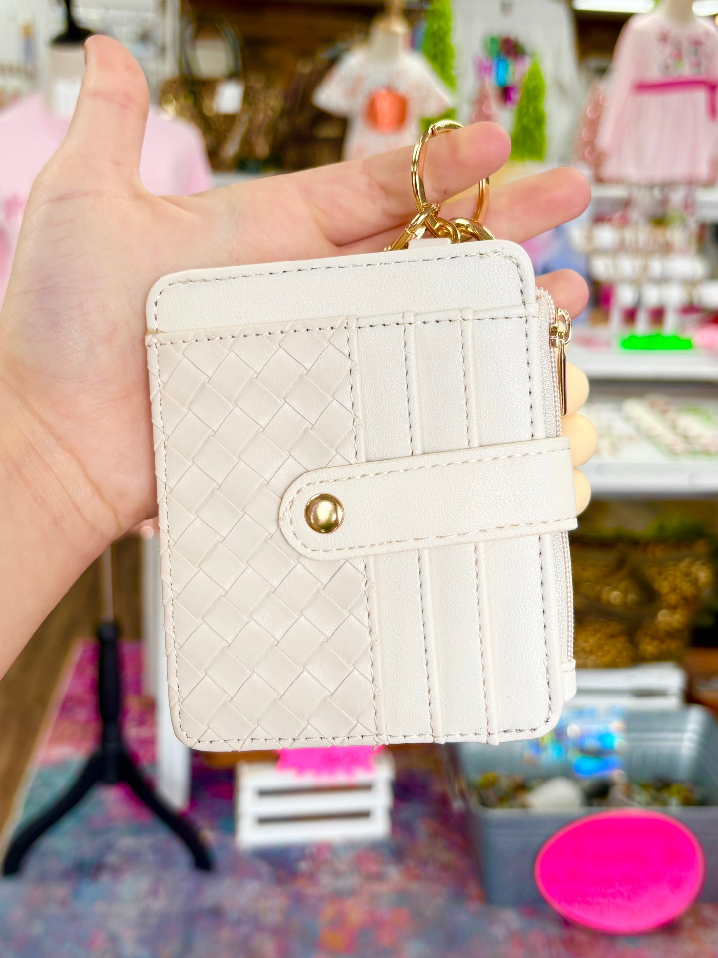 KK Tan Textured Wallet Wristlet