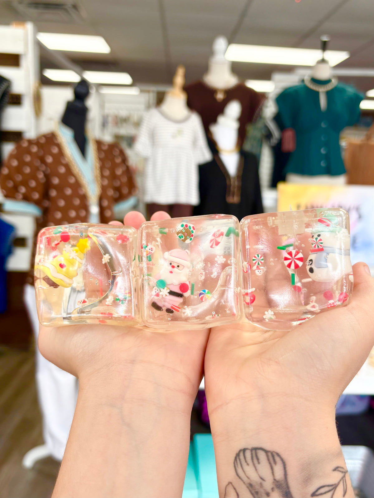 KK Clear Sugar Christmas Charm Cube