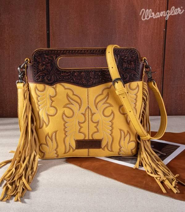 Mustard Western Boot Stitch Wrangler Bag