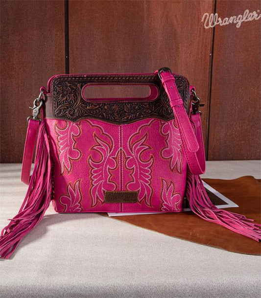 Hot Pink Western Boot Stitch Wrangler Bag