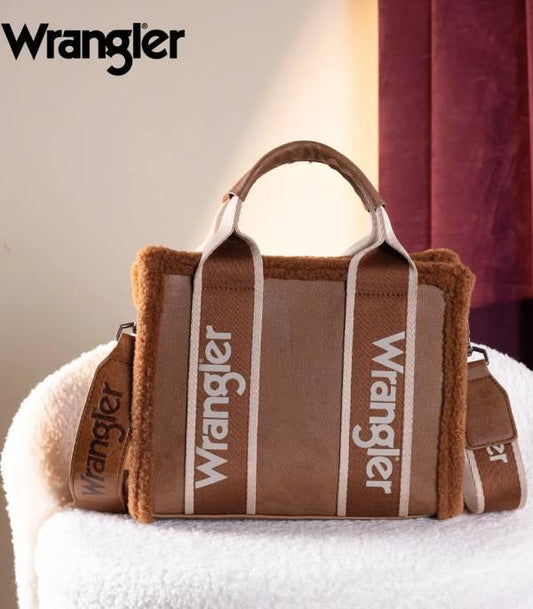 Wrangler Sherpa Brown Small Tote