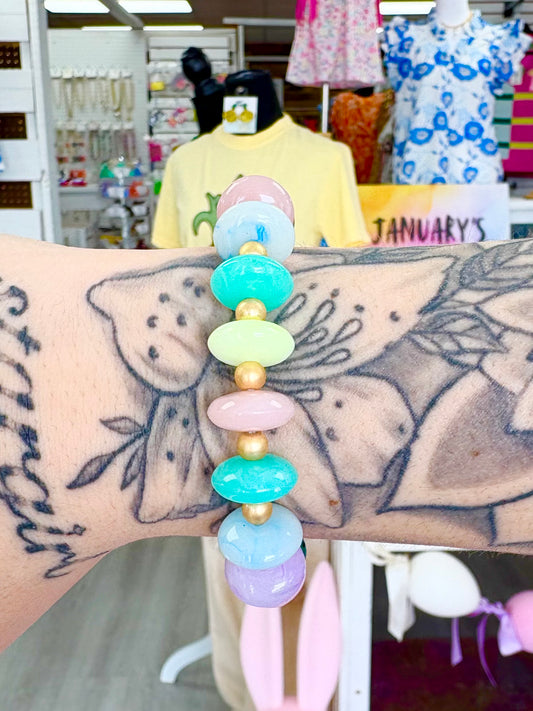 KK Green/Pink Stone Bracelet