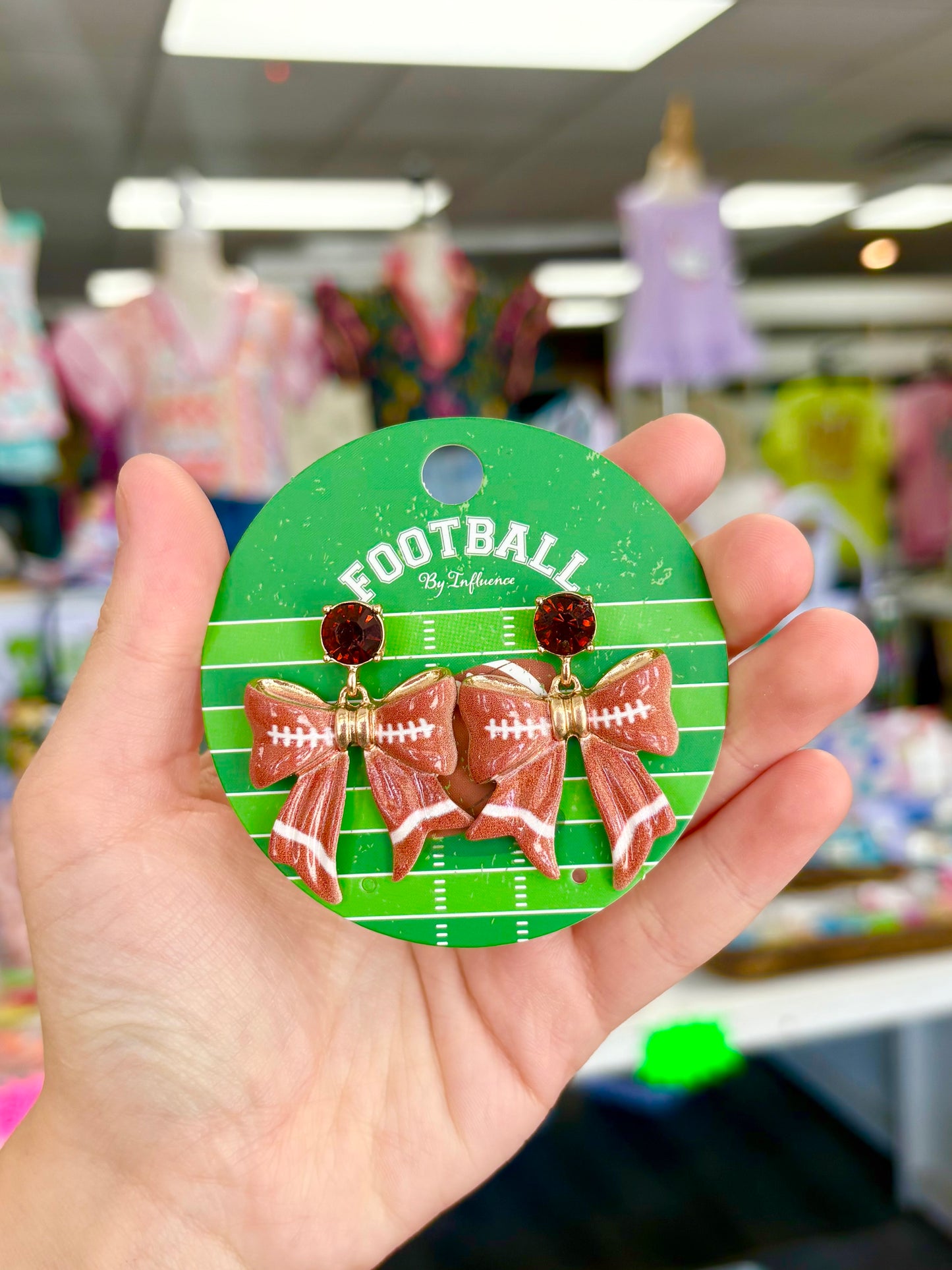 KK Bow Football Stud Earrings