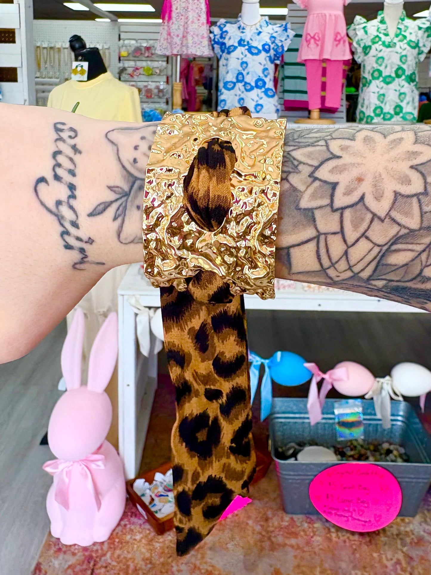 Dark Leopard Tie Cuff
