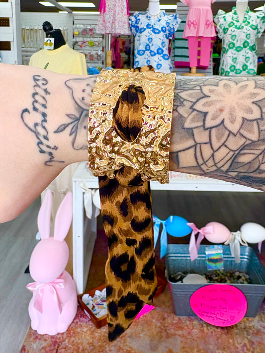 Dark Leopard Tie Cuff