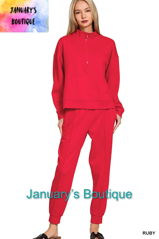 Women’s Ruby Half Zip Scuba Jogger Set