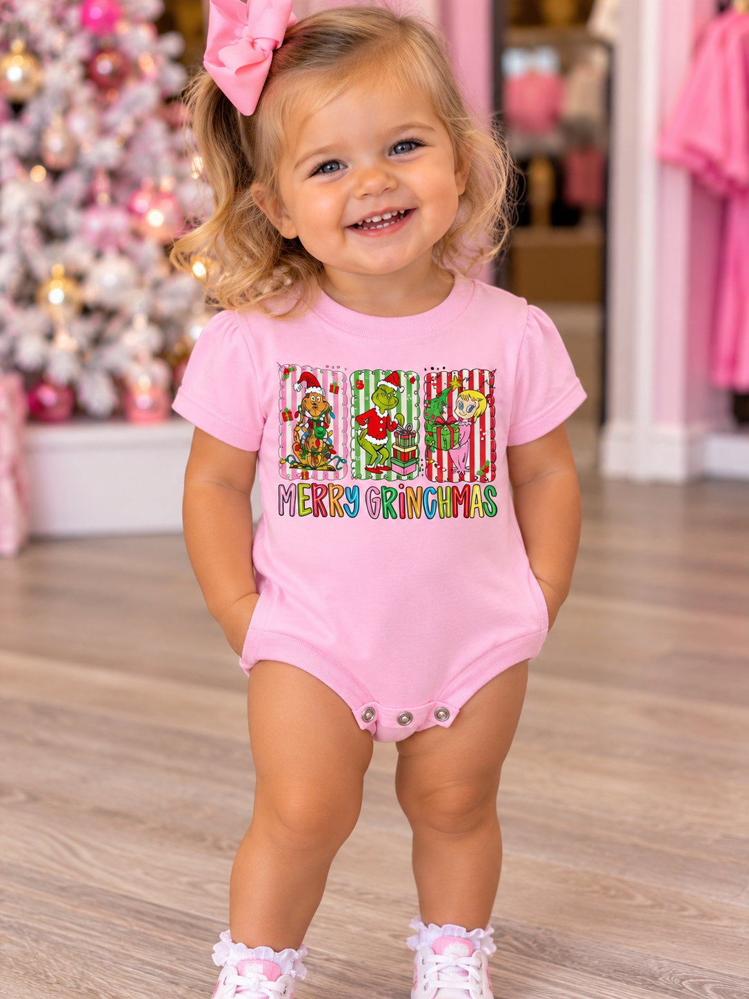 Toddler Girl’s Merry Gr*nchmas Onesie