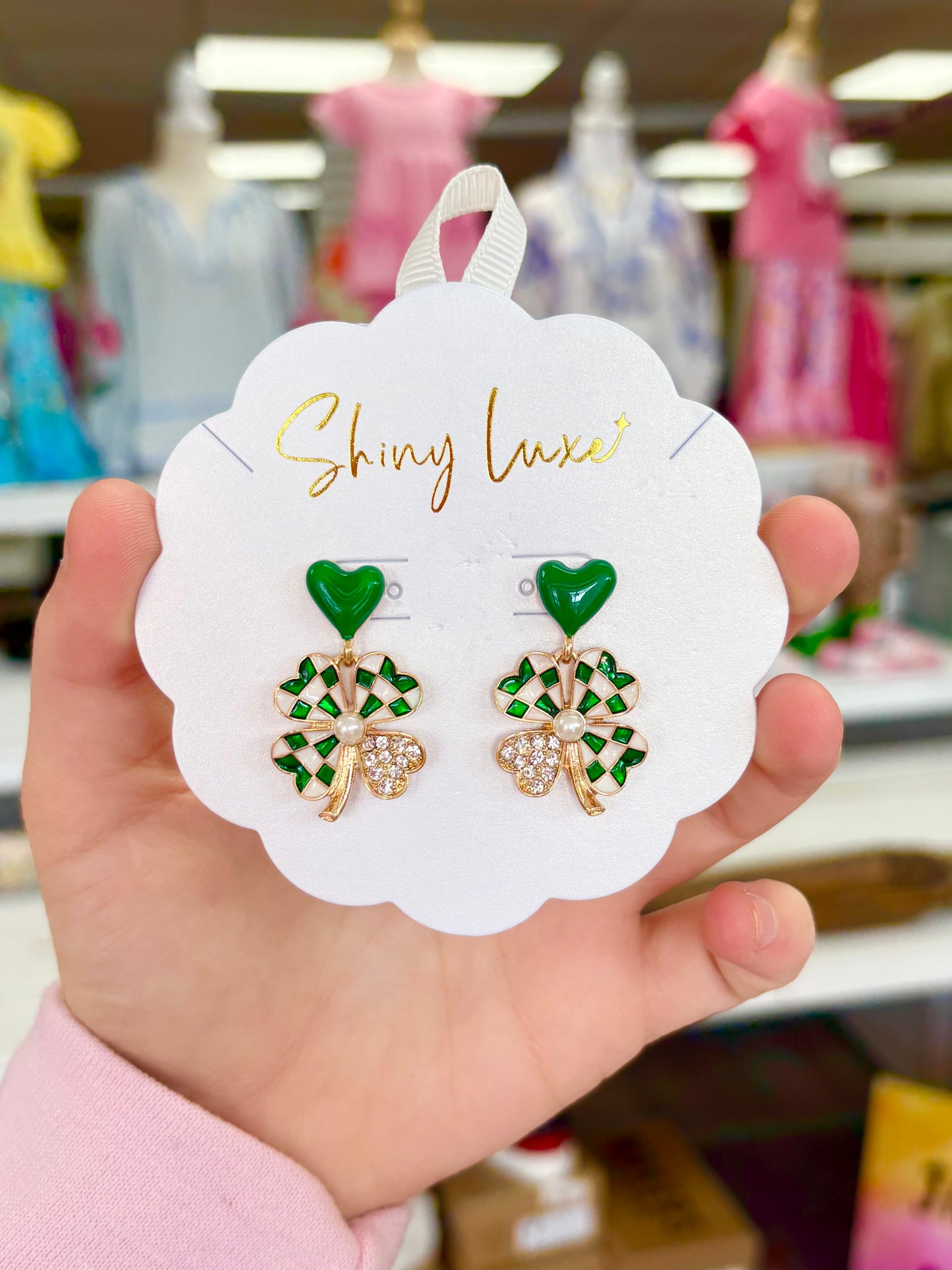 KK 4 Leaf Clover & Heart Earrings