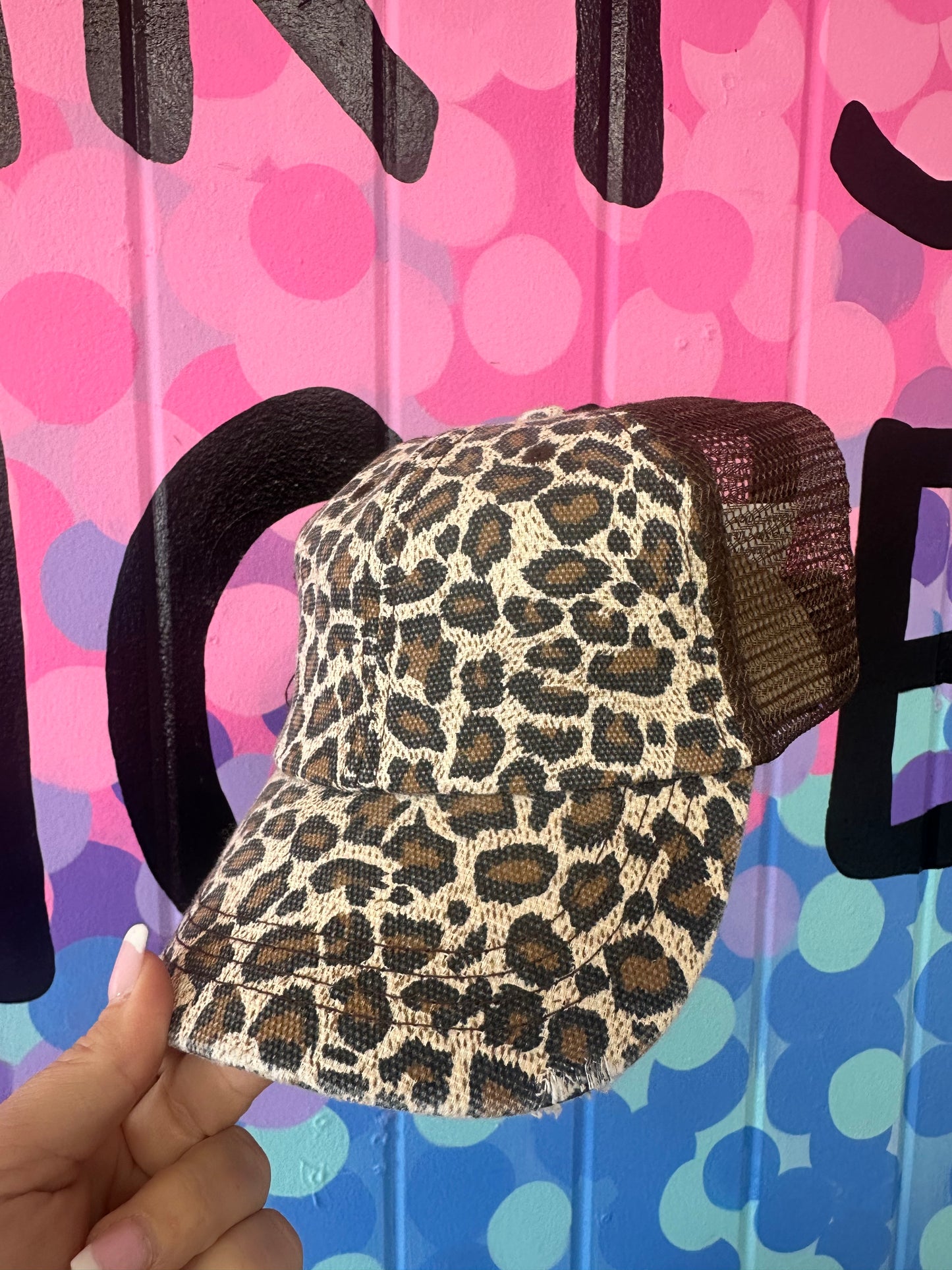 Women’s Leopard & Brown Ponytail Hat
