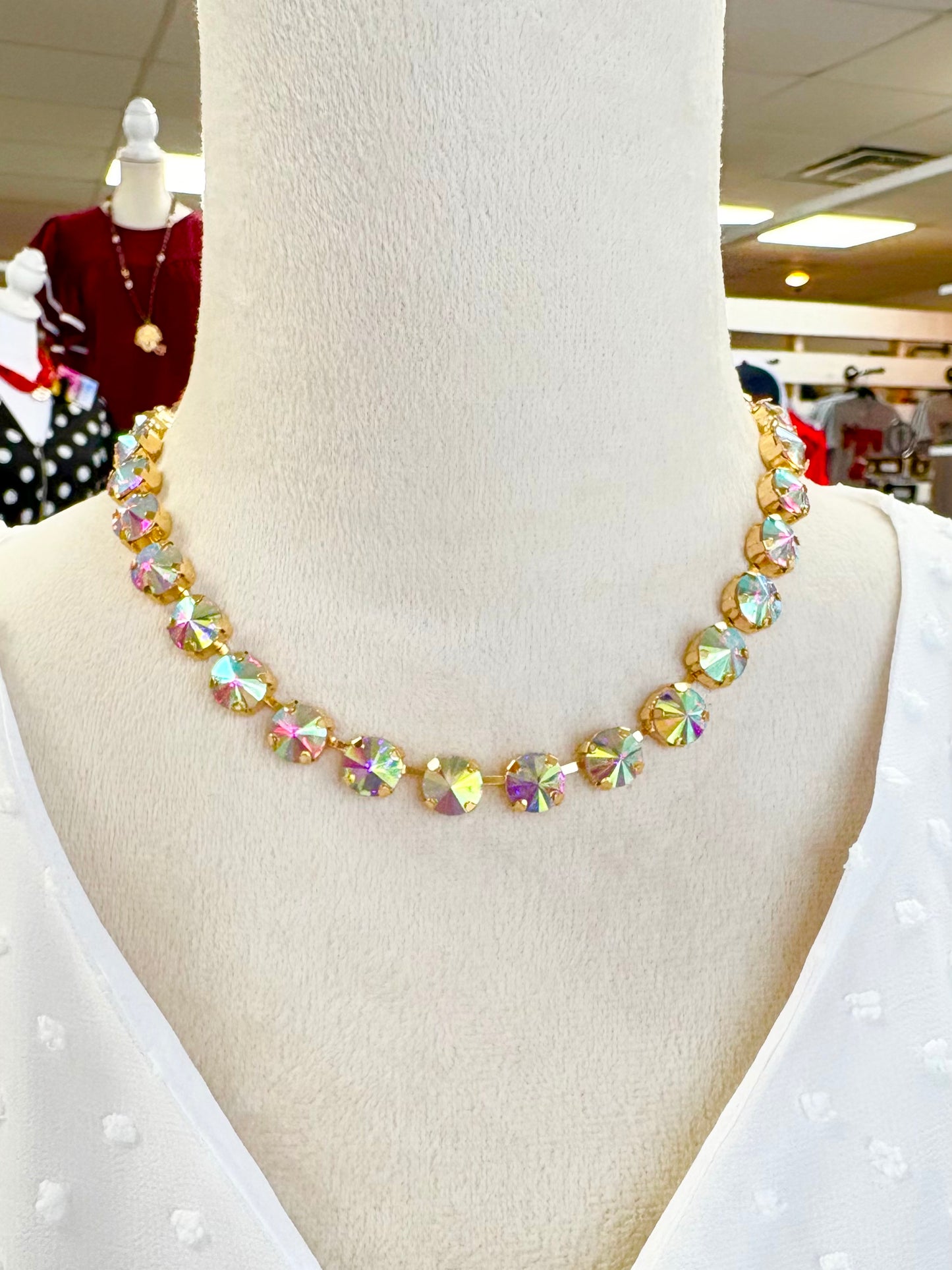 Iridescent Rhinestone Necklace