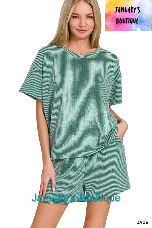 CAM Women’s Jade Ribbed Shorts Set