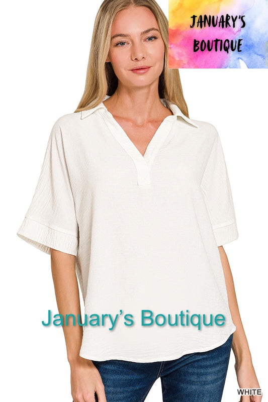 Women’s Airflow White V-neck Top