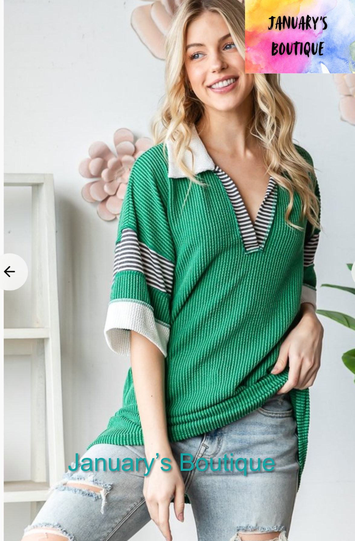 Women’s Kelly Green Collared Top